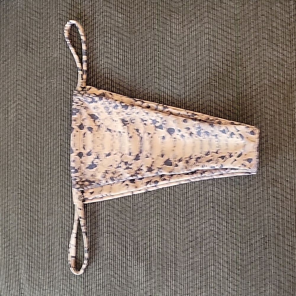 Matte Collection Women's Tan Snakeskin Bikini Bottoms Size Medium